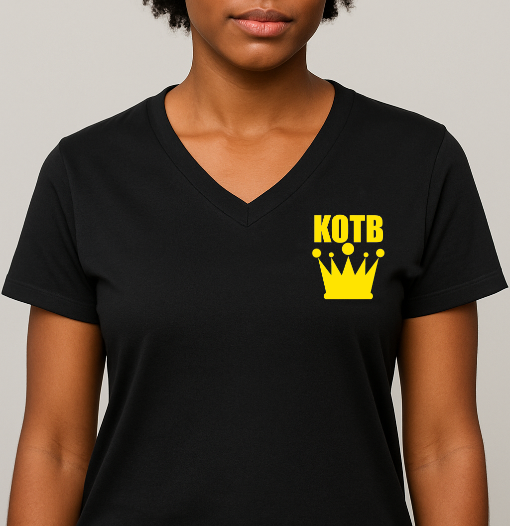 KOTB Branded Black V-Neck